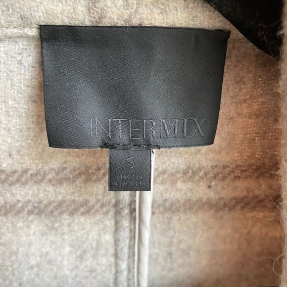 INTERMIX Wool-Blend Plaid Coat - Size Small - Picture 5 of 5